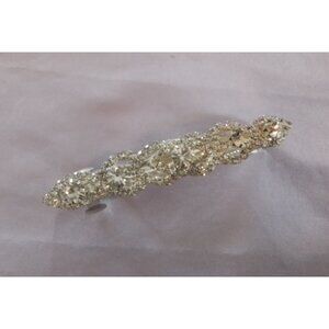 Vintage Crystal Rhinestone Silver Tone Hair Barrette Clip